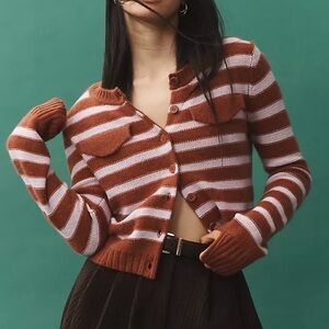 Maeve Brown and lilac cashmere Cardigan